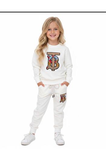 LİTTLE TORTOİSE Boy's Summer Embroidery Embroidered Sweatshirt Set