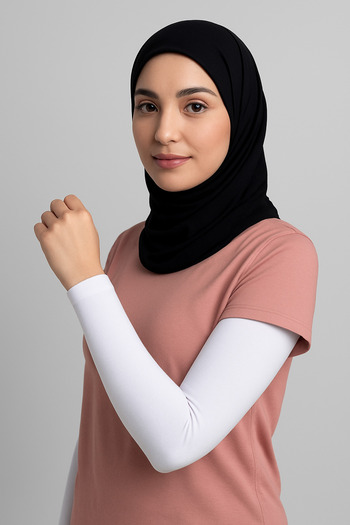 Sonbaharmoda Γυναικείο Χτενισμένο Βαμβακερό Μανίκι Προσευχής Λευκό Απλό 1 Ζευγάρι Λευκό