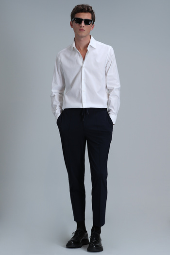 Lufian Lumer Sports Men's Chino Trousers Slim Fit Navy Blue