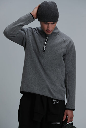 Lufian Davın Men's Gray Sweatshirt