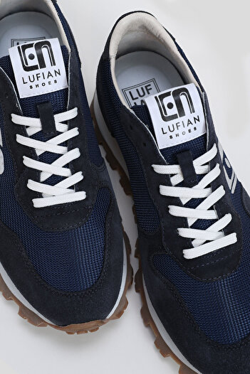 Lufian Arthur Erkek Deri Sneaker Ayakkabı Lacivert
