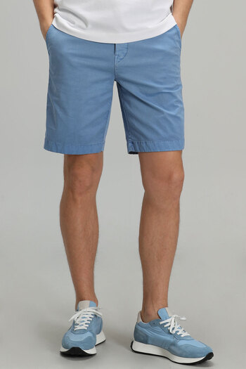 Lufian Zegler Sports Men's Chino Shorts Slim Fit Blue