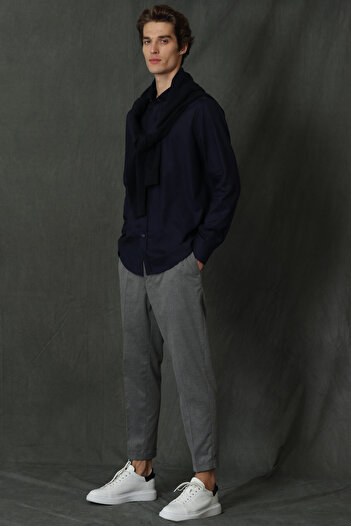 Lufian Ανδρικό πουκάμισο Viana Basic Comfort Slim Fit Navy Blue