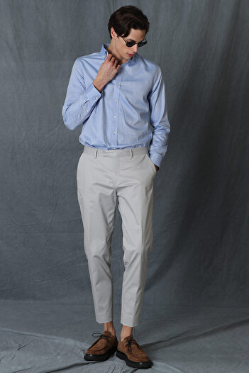 Lufian Alvı Smart Erkek Chino Pantolon Slim Fit Gri