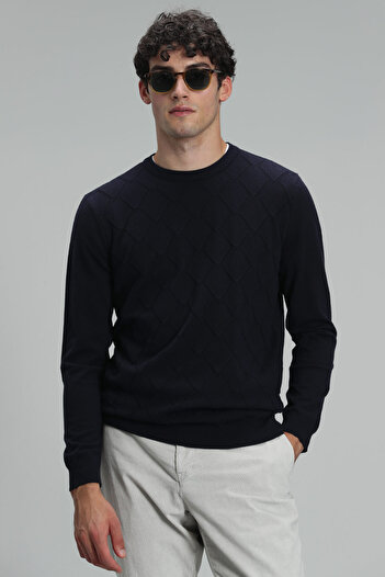 Lufian Tanya Men's Sweater Navy Blue
