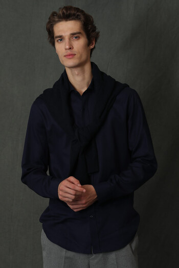 Lufian Ανδρικό πουκάμισο Viana Basic Comfort Slim Fit Navy Blue