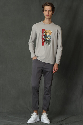 Lufian Dominic Men's Long Sleeve T-Shirt Beige