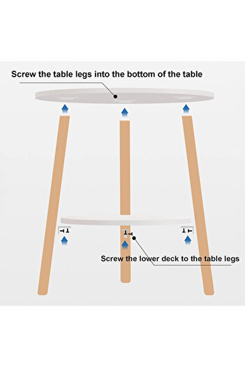 Solerconm 2-Layer Round Coffee Table, End Tables for Living Room
