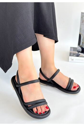 pabucmarketi Black Women's Flat Sandals