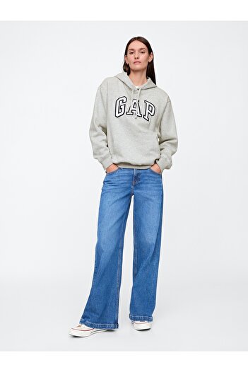 GAP V-Gap Herıtage Po Hd - 463506006 Hoodie Kapüşonlu Kadın Sweatshirt GRİ