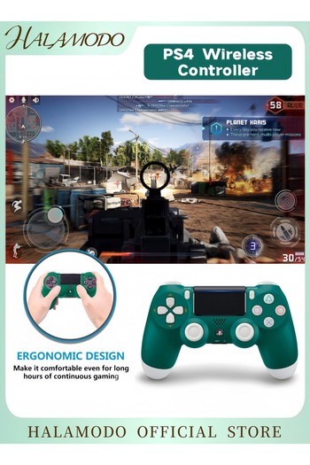 HALAMODO Wireless Controller For PlayStation 4 - Green/White