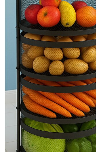 VENON HOME ORGANİZER MAMBO 4 KATLI PATATES SOĞANLIK SİYAH