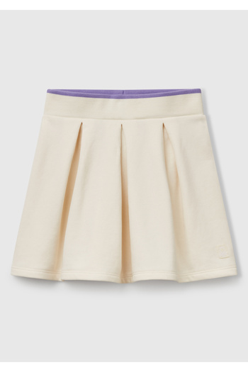 United Colors of Benetton Cotton Blended Logo Pleated Skirt Girls Skirt 32N4C0007