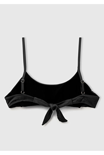 United Colors of Benetton Women's Black Back Tie Adjustable Strap Bikini Top