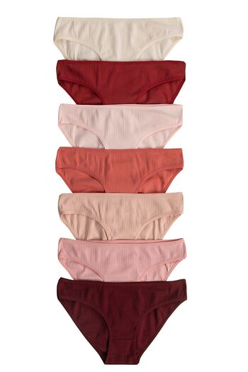 ÖZKAN underwear Özkan 26798 Pachet de 7 Chiloți de bikini pentru femei, din bumbac cu nervuri, flexibili, confortabili