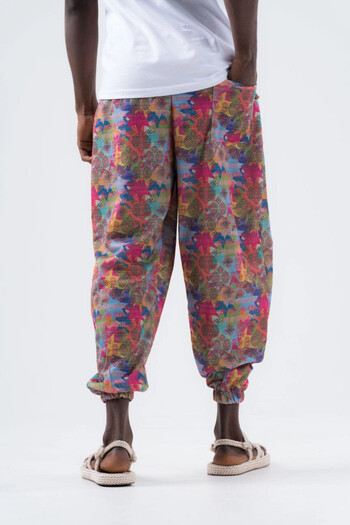 hazelin Men's Multicolor Patterned Loose Fit Jogger Sweatpants with Elastic Waist and Leg HZL24S-MXC8989-66