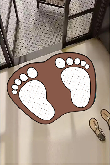 Carmine Carpet Decorative Digital Printed Footprint Patterned Door Mat