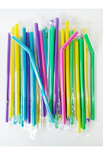 OPTİMEX Frozen Gelatin Bellows-Shaped Wide Straw 10-Pack Cold Coffee Drink Straw