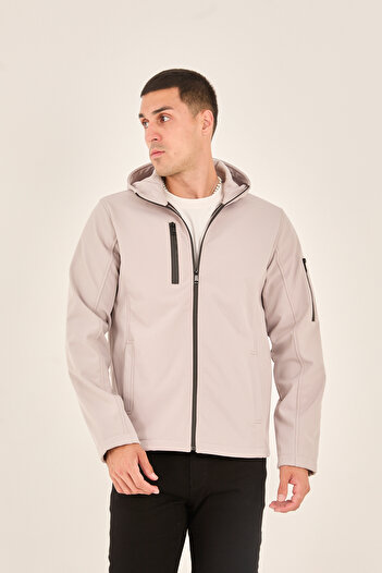 STOCX Men's Hooded Water Resistant Softshell Jacket
