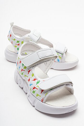 mnpc Boy's White Anatomical Sports Sandals