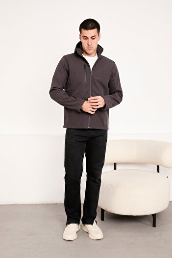 STOCX Men's Hooded Water Resistant Softshell Jacket