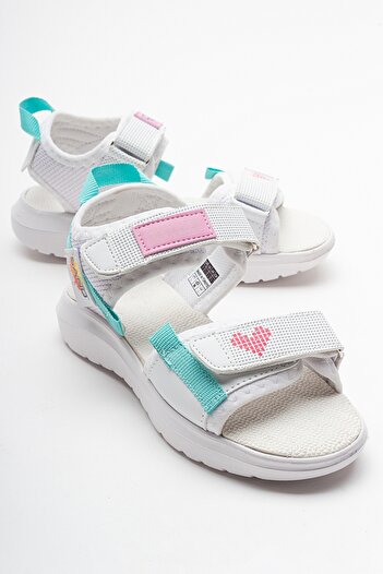 mnpc Girl's White Anatomical Lightweight Sports Sandals