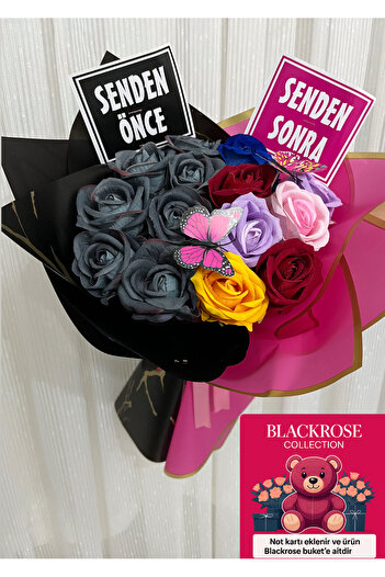 blackrosehediye Senden Önce Senden Sonra Gül Buketi Çiçek A Kalite Kelebek Buket