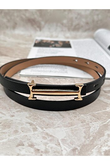 MODAM HİFA Gold Buckle Women's Belt Dress Belt Shirt Belt Waist Belt Body Belt
