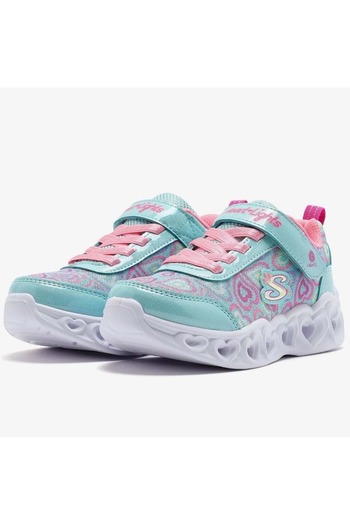 SKECHERS Heart Lights - Boogie Love 303257L Orthopedic Lighted Children's Sports Shoes Green