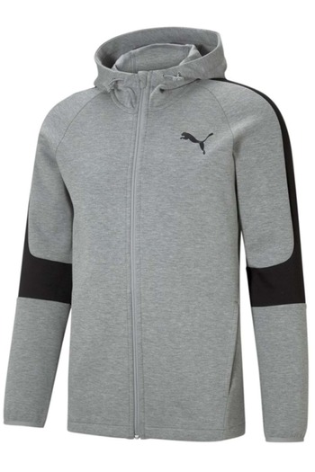 Puma 585812 Evostripe Core Fz Hoodie Hooded Jacket Tracksuit Top Men's Jacket GRAY