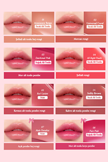 PERIPERA Doğal Tonlarda, Uzun Süre Kalıcı, Işıltılı Tint PERIPERA Water Bare Tint (11 Hip Rose) (Hip Gray)