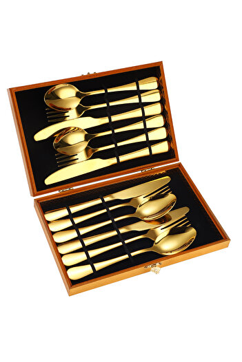 Trendy's 12-piece cutlery set, stainless steel, TRENDY S, gold