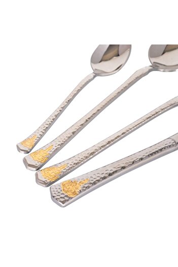 Trendy's 24-piece cutlery set with pattern, stainless steel, for 6 people, RAWI-24GF