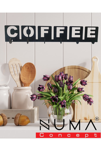Numa Concept Decorative Coffee Written Kitchen Decoration Cup and Mug Hanger