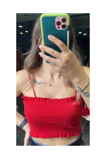 RİGALA Red Rope Strap Crop Body