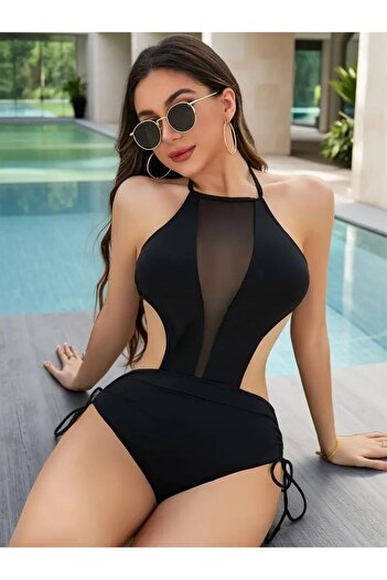 TRAJE DEN Contrast Detailed, Medium Elasticity Elastic Fabric, Mayokini