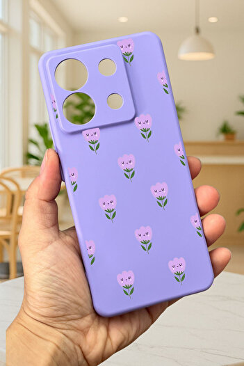 Vip Case Xiaomi Redmi Note 13 Pro 5g Mini Tulip Patterned Silicone Shock Absorbing Classic Protected Rubber Case277