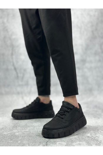 BOA BA0666 BOA Μαύρη ψηλή σόλα Ανδρικά παπούτσια casual