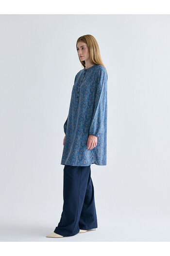 LC Waikiki New Season Hakim Collar Patterned Women's Tunic