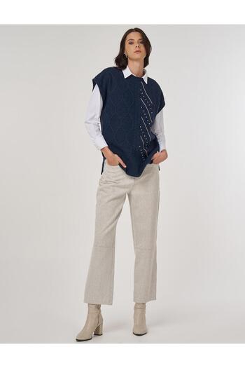 Kayra Embroidered Knitwear Sweater Navy Blue