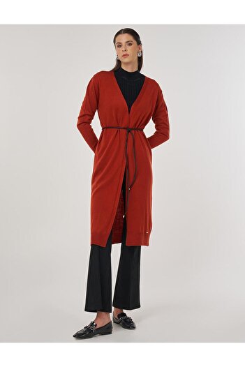 Kayra Long Knitwear Cardigan Tile