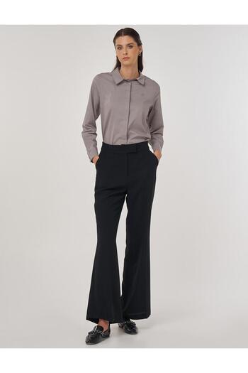 Kayra Μαύρο παντελόνι Crepe Flowy