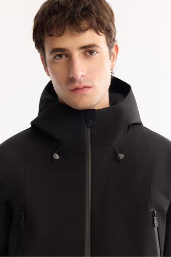 Avva Men's Black Functional Dual-Use Duck down Regular Fit Slim Coat A52Y6096