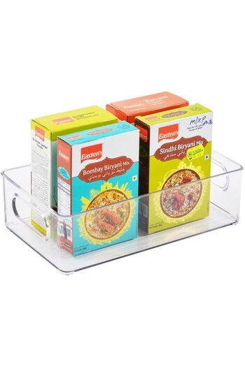 erorex Clear Pantry Storage Bin Large 25.5 X 15.1 X 7.6 Cm