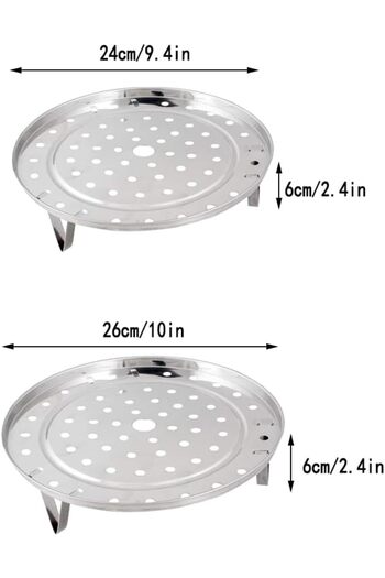 erorex 2 Pcs Stainless Steel Steamer Rack, Pressure Cooker Canner Rack & Cooling Rack Detachable Legs,