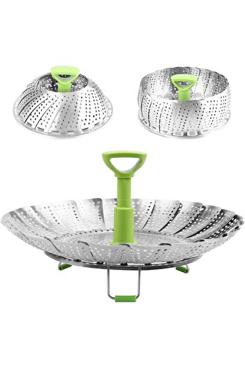 erorex Steamer Basket, 5.4" 9" Stainless Steel Vegetable Steamer Basket, Folding Steamer Insert Cooking