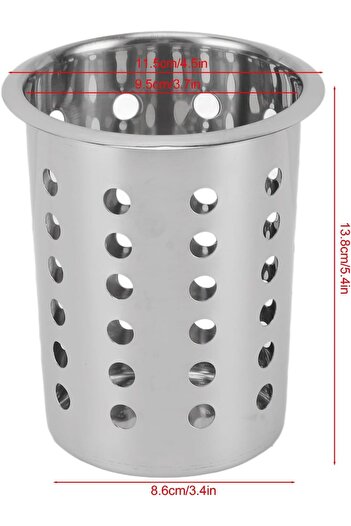 erorex Stainless Steel Utensil Holder, Large Capacity Cutlery Organizer Simple Stylish Design Tableware