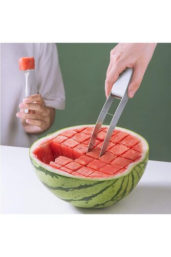 erorex Stainless Steel Watermelon Slicer, Cube Cutter Corer Fruit Vegetable Tools, Quickly Safe Cutter