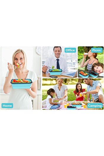erorex Set 4 Collapsible Silicone Food Storage Containers, Ktichen Foldable Storage Bowls Airtight Plastic
