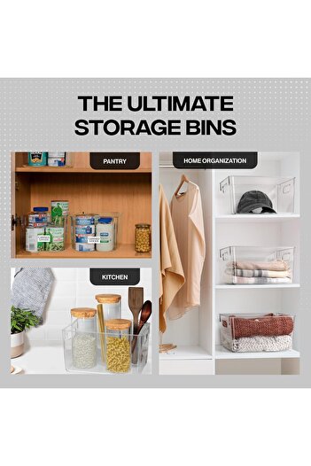 erorex Clear Plastic Storage Bins – Pantry Organizers & Storage Containers, Cabinet Organizer Home